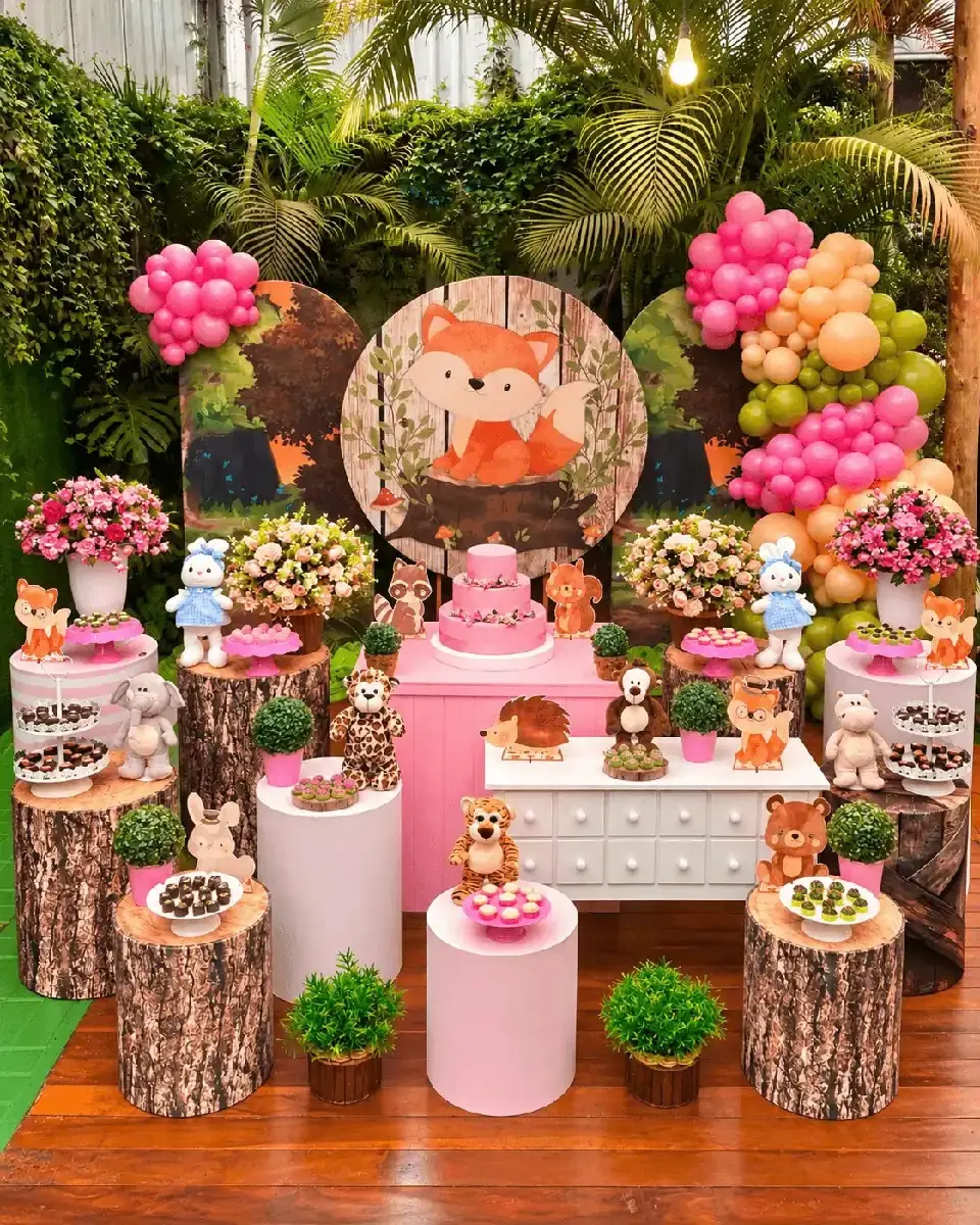 Decoração real em tons rosa